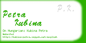 petra kubina business card